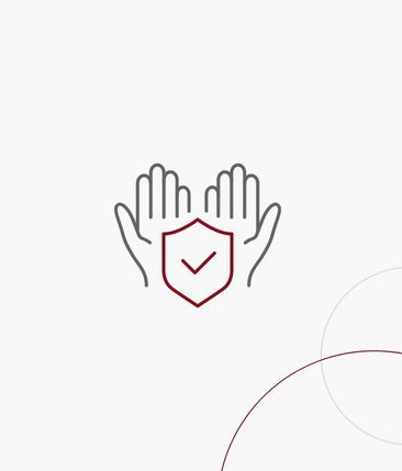 Grafik: Zu sehen sind zwei offene Handflächen, die ein Schild mit einem Haken halten.