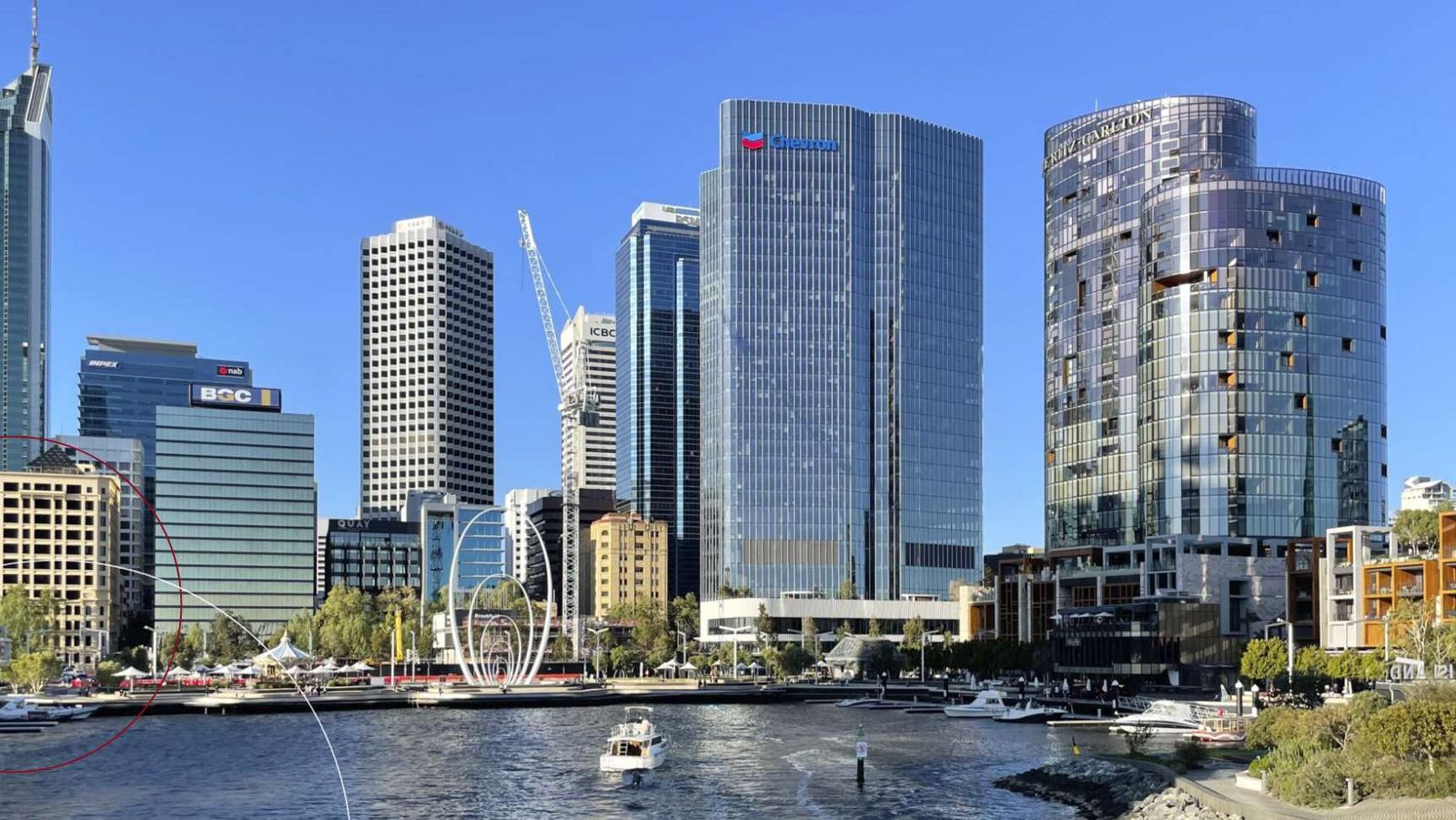 Die Wolkenkratzer in Perth.