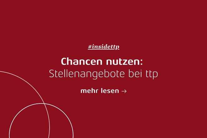 Rotes Textfeld mit Verlinkung zu den Stellenangeboten