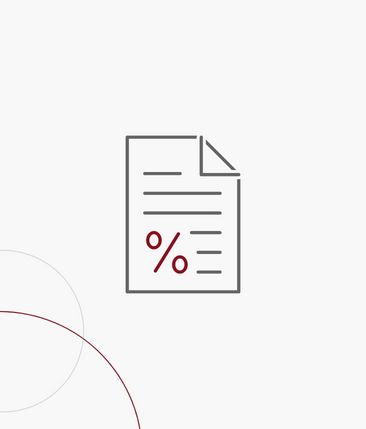 Grafikkachel: Dokument mit Prozentzeichen
